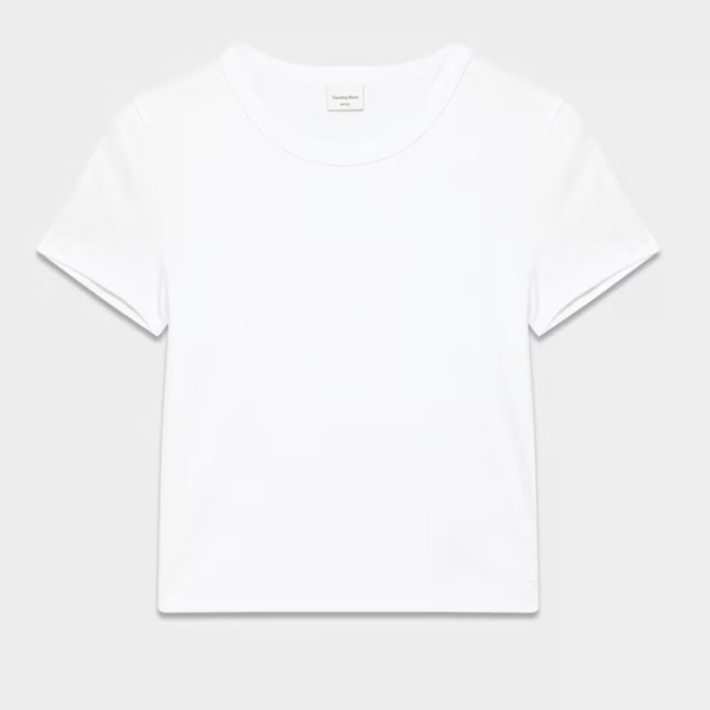Aritzia Best Hug Little White Ribbed T Shirt